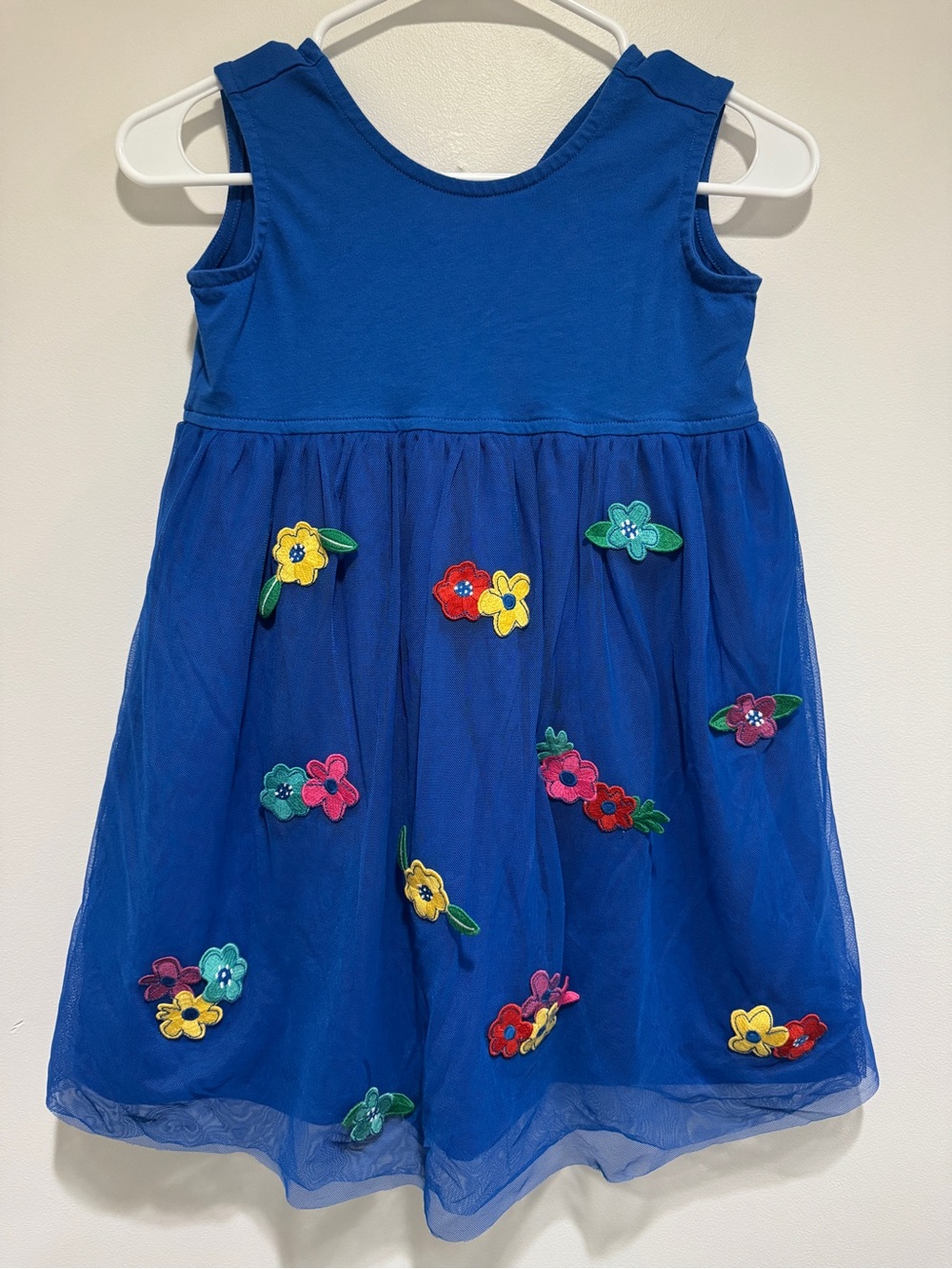 Hanna Andersson Bright Royal Blue Tulle & Floral Applique Dress